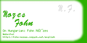 mozes fohn business card